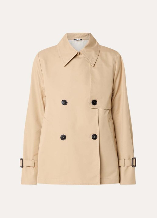 Max Mara Biglia double-breasted trenchcoat met split - voorkant 3 beige