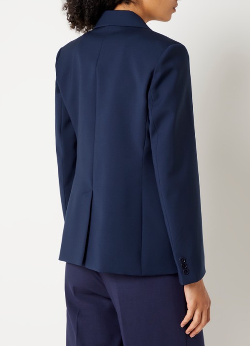 Max Mara Blazer in wolblend met klepakken - achterkant 4 donkerblauw