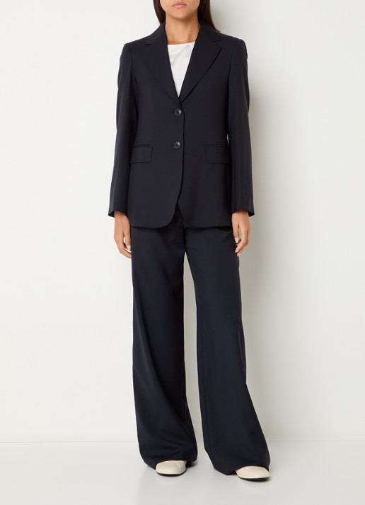 Max Mara Blazer met klepzakken - voorkant 4 donkerblauw
