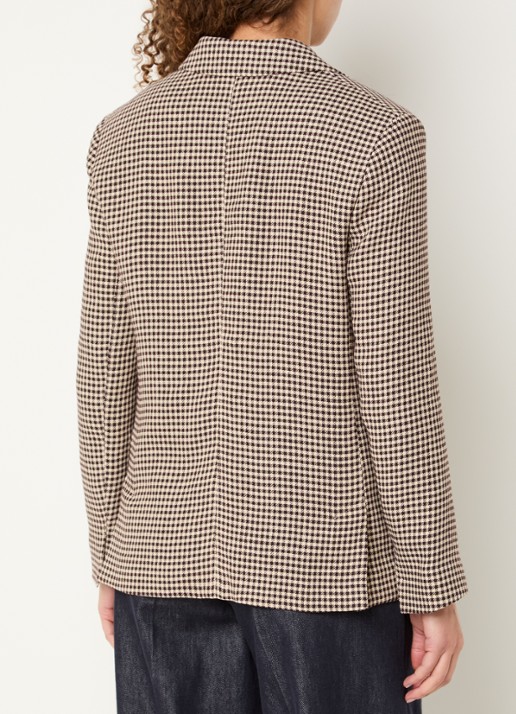 Max Mara Blazer met ruitdessin en schoudervulling - achterkant 2 beige