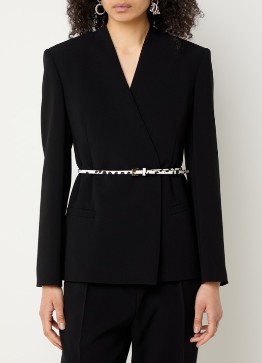 Max Mara Blazer met schoudervulling en ceintuur - detail zwart