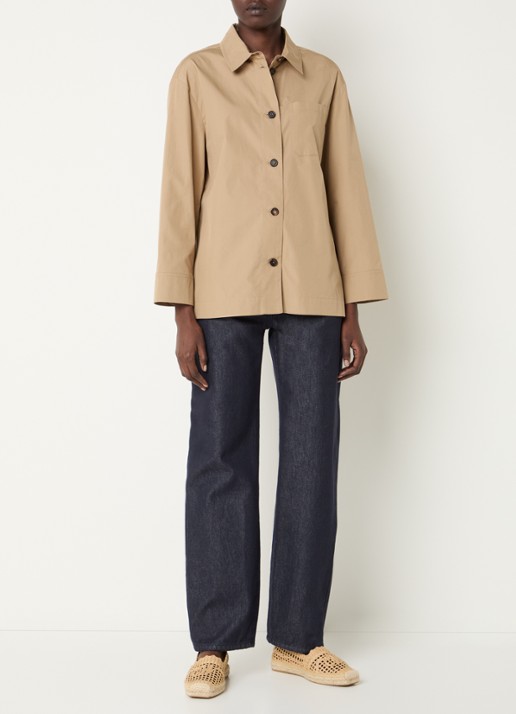 Max Mara Blouse met borstzak - voorkant 4 beige