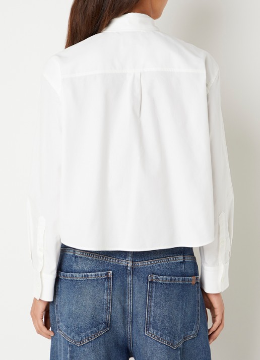 Max Mara Blouse met borstzak - achterkant 4 wit