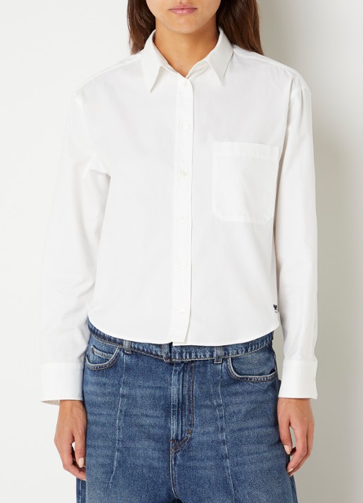Max Mara Blouse met borstzak - detail 3 wit