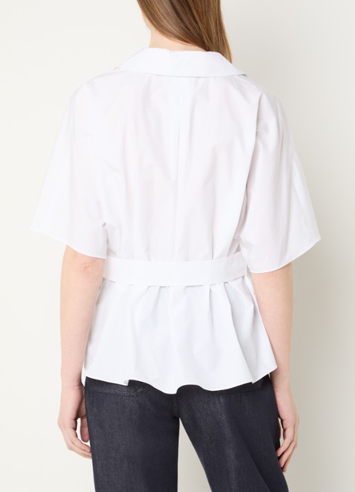Max Mara Blouse met ceintuur en vleermuismouwen - achterkant 4 wit