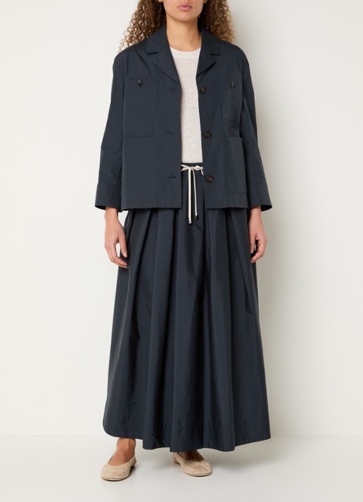 Max Mara Blouse met opgestikte zakken - voorkant 3 indigo