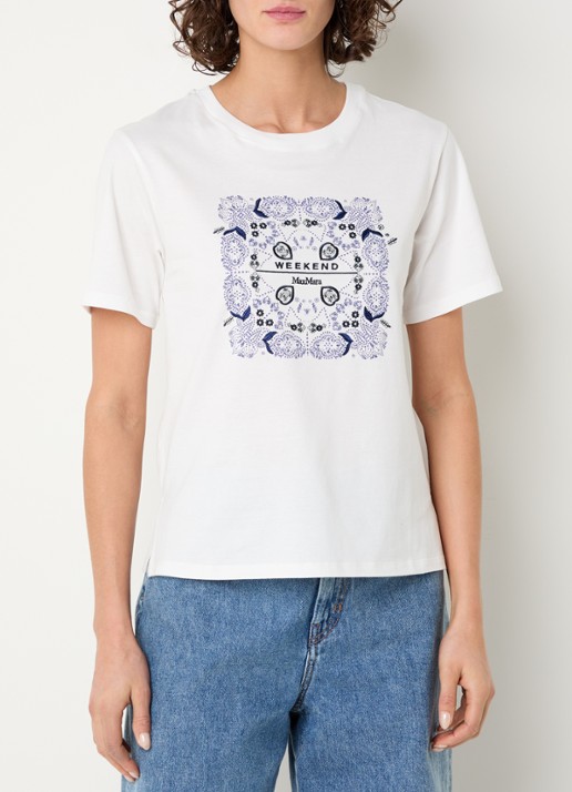 MaxMara Blusa T-shirt met logoborduring