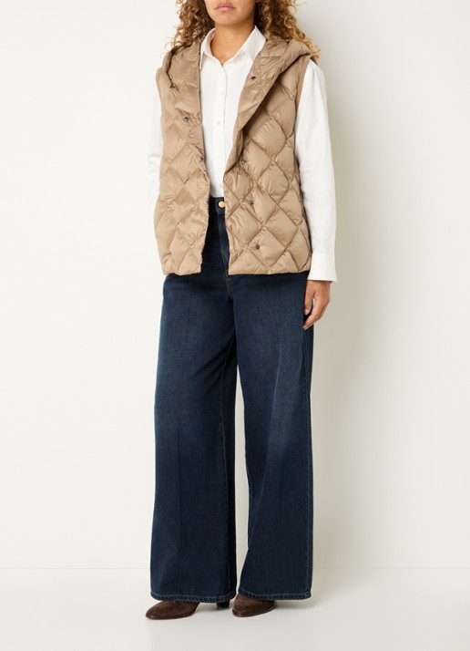 Max Mara Bodywarmer met quilt patroon - voorkant 4 camel