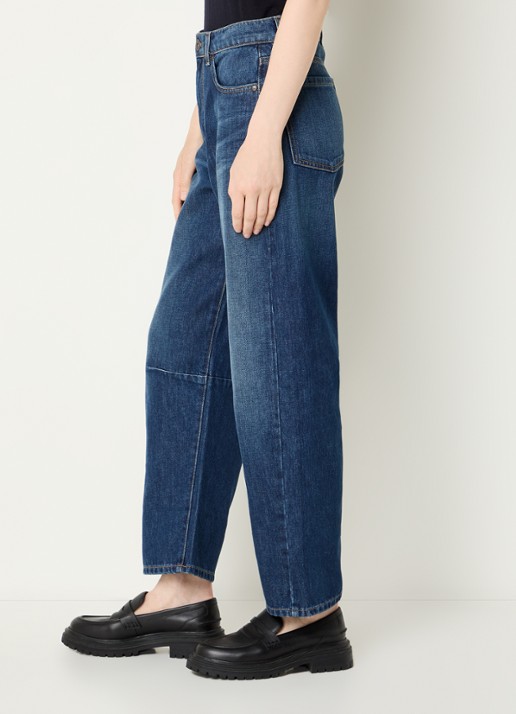 Max Mara Caduca mid waist tapered jeans met donkere wassing - detail 4 indigo