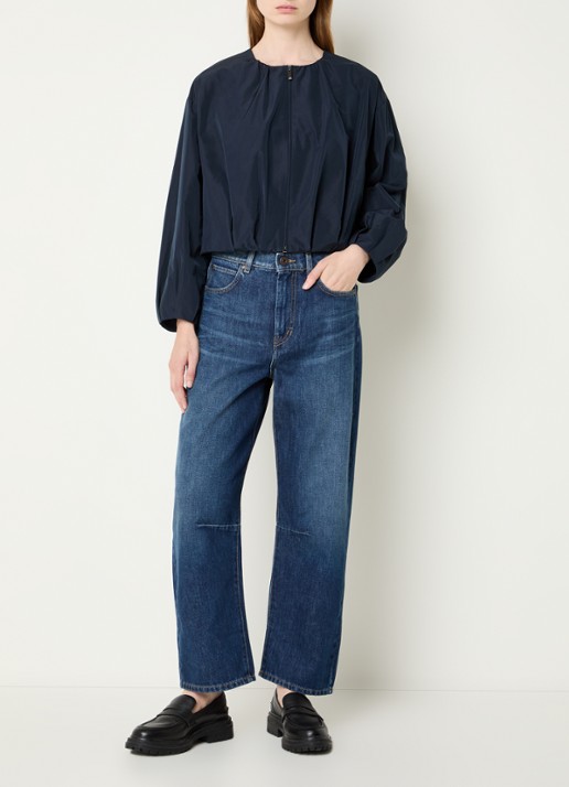 Max Mara Caduca mid waist tapered jeans met donkere wassing - voorkant 2 indigo