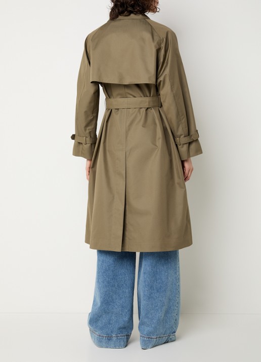 Max Mara Canasta double-breasted trenchcoat met steekzakken - achterkant mosgroen