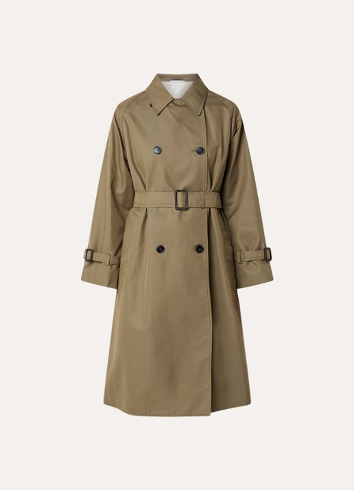 Max Mara Canasta double-breasted trenchcoat met steekzakken - voorkant 3 mosgroen