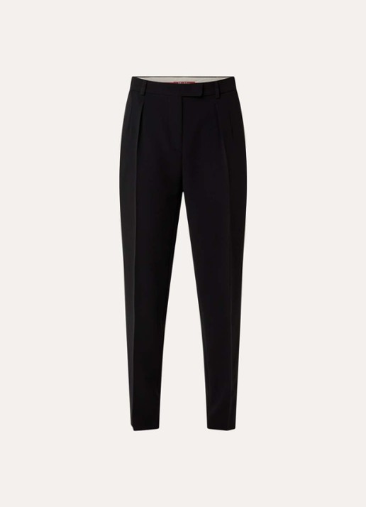 Max Mara Canditi high waist slim fit pantalon met steekzakken - voorkant 2 zwart