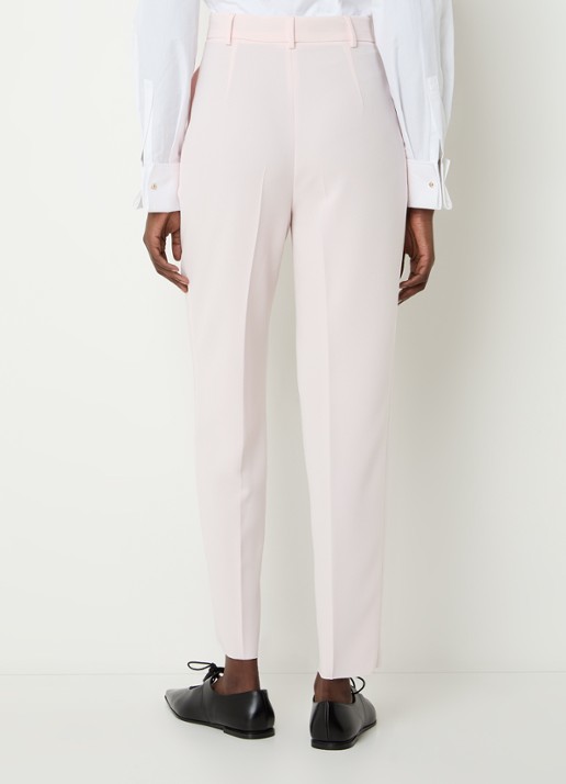 Max Mara Canditi high waist slim fit pantalon met steekzakken - achterkant lichtroze