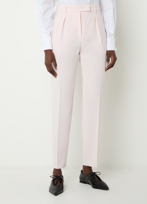 Max Mara Canditi high waist slim fit pantalon met steekzakken - detail 2 lichtroze