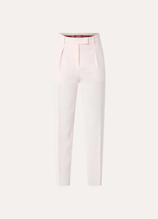 Max Mara Canditi high waist slim fit pantalon met steekzakken - voorkant 3 lichtroze
