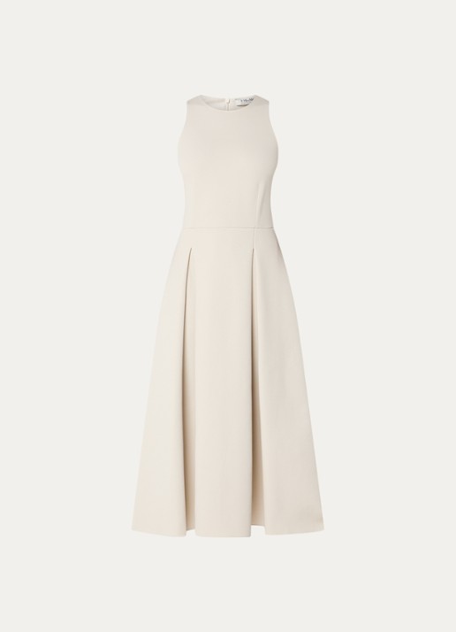 Max Mara Cannone midi jurk met steekzakken - voorkant 3 beige