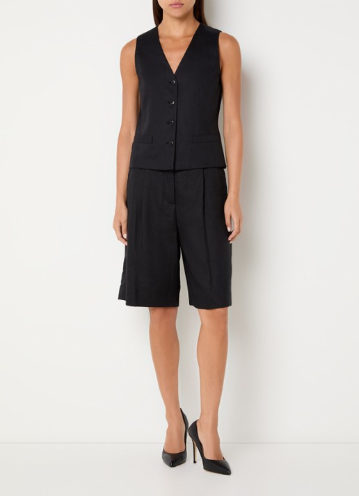 Max Mara Carnet gilet van linnen - voorkant 4 zwart