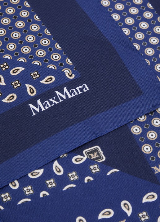 Max Mara Carre sjaal van zijde 89 x 89 cm - detail 2 donkerblauw
