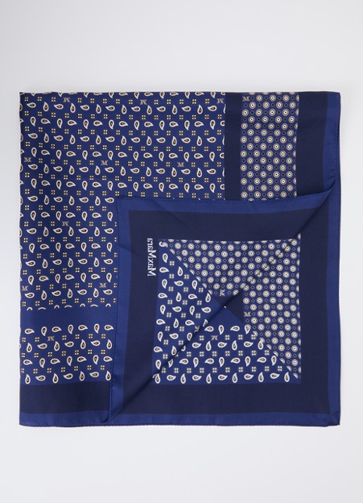 Max Mara Carre sjaal van zijde 89 x 89 cm - voorkant 3 donkerblauw
