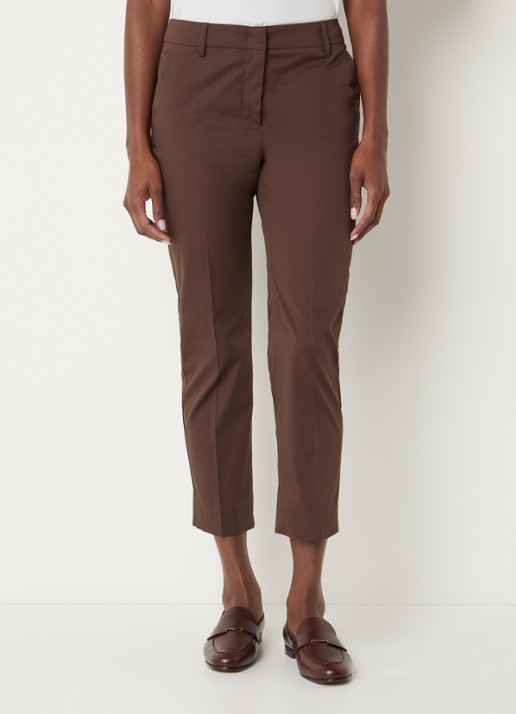 Max Mara Cecco high waist straight fit cropped pantalon met steekzakken