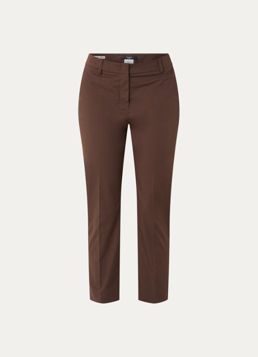 Max Mara Cecco high waist straight fit cropped pantalon met steekzakken - voorkant 2 bruin