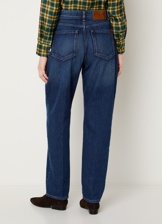 Max Mara Cedro high waist tapered jeans met medium wassing - achterkant indigo