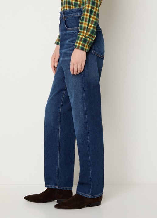 Max Mara Cedro high waist tapered jeans met medium wassing - detail 5 indigo
