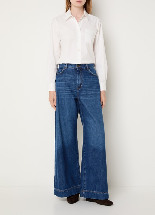 Max Mara Cobalto blouse met borstzak - voorkant 4 wit