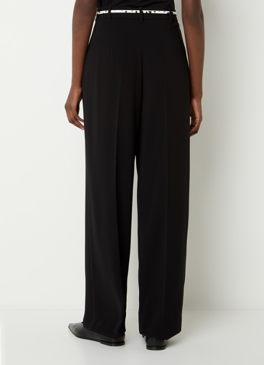 Max Mara Corvino high waist tapered fit pantalon met ceintuur - achterkant zwart