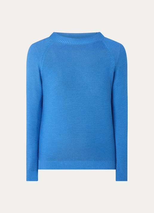 Max Mara Daere fijngebreide trui met ronde hals - voorkant 3 blauw