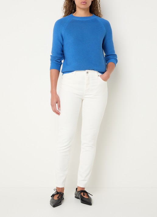 Max Mara Daere fijngebreide trui met ronde hals - voorkant 4 blauw