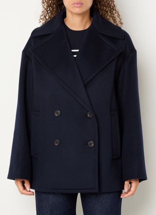Max Mara Dalpe mantel van wol met steekzakken