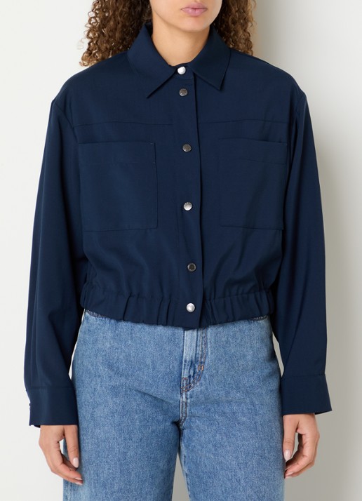 MaxMara Decano cropped jack van scheerwol met opgestikte zakken