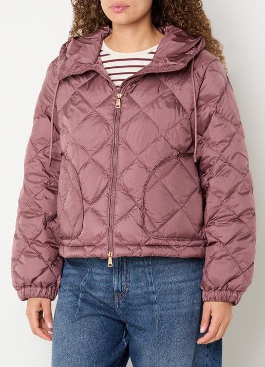 Max Mara Deris gewatteerde jack met quiltpatroon - detail 4 taupe