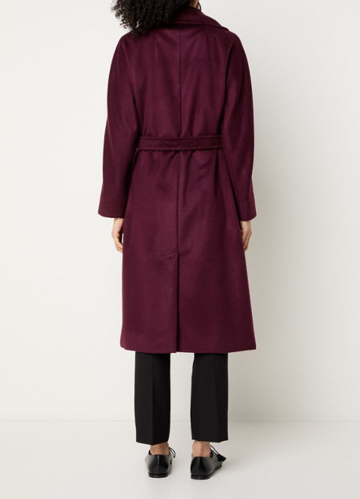Max Mara Double-breasted blazer van wol met ceintuur - achterkant 4 bordeauxrood