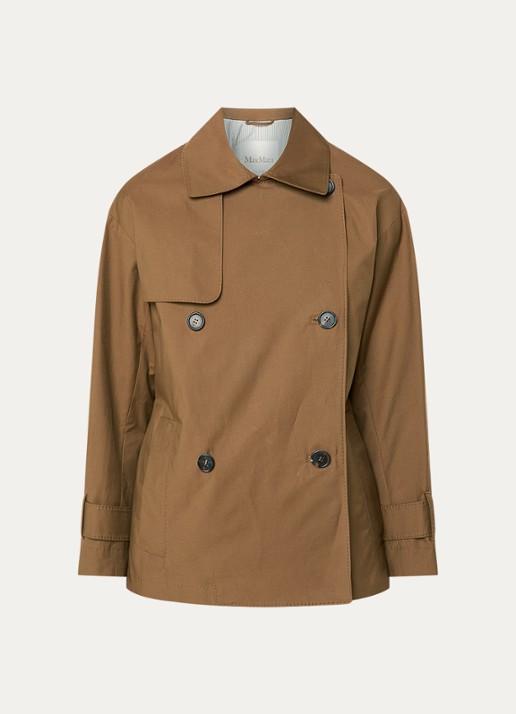 Max Mara Double-breasted trenchcoat met steekzakken - voorkant 3 bruin