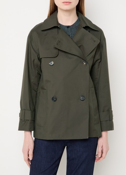 Max Mara Double-breasted trenchcoat met steekzakken - detail bronsgroen