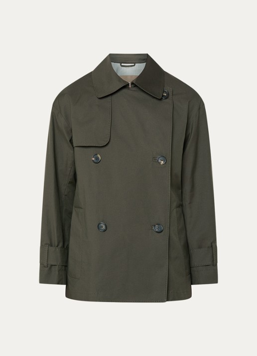 Max Mara Double-breasted trenchcoat met steekzakken - voorkant 3 bronsgroen