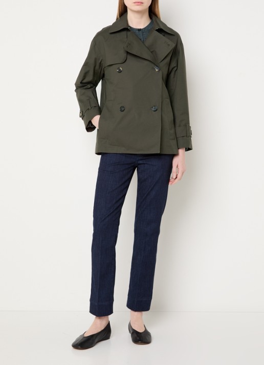 Max Mara Double-breasted trenchcoat met steekzakken - voorkant 4 bronsgroen