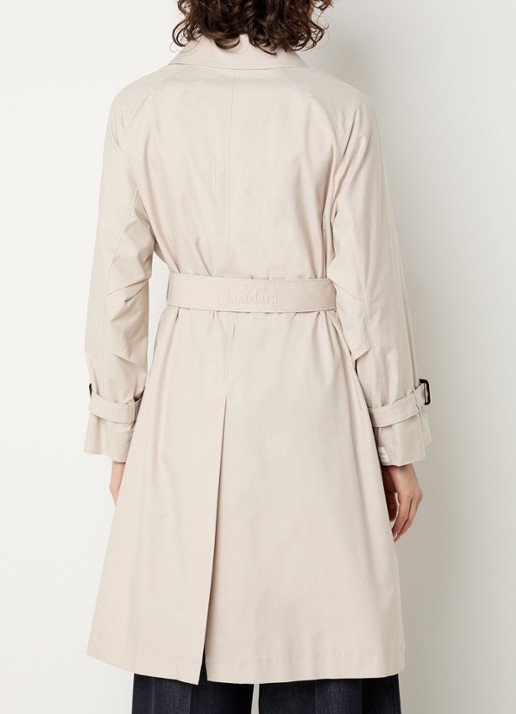 Max Mara Double-breasted trenchcoat met strikceintuur - achterkant beige