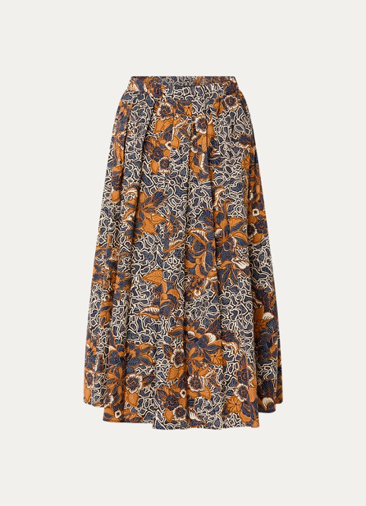 Max Mara Duomo midi rok met print en steekzakken - voorkant 2 orange