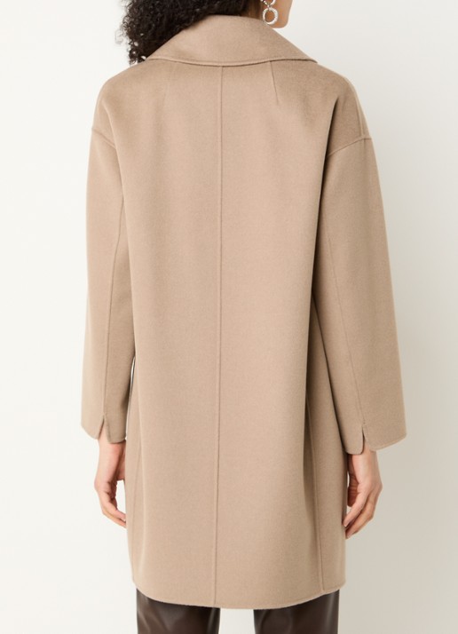Max Mara Eden double-breasted mantel van scheerwol met steekzakken - achterkant beige