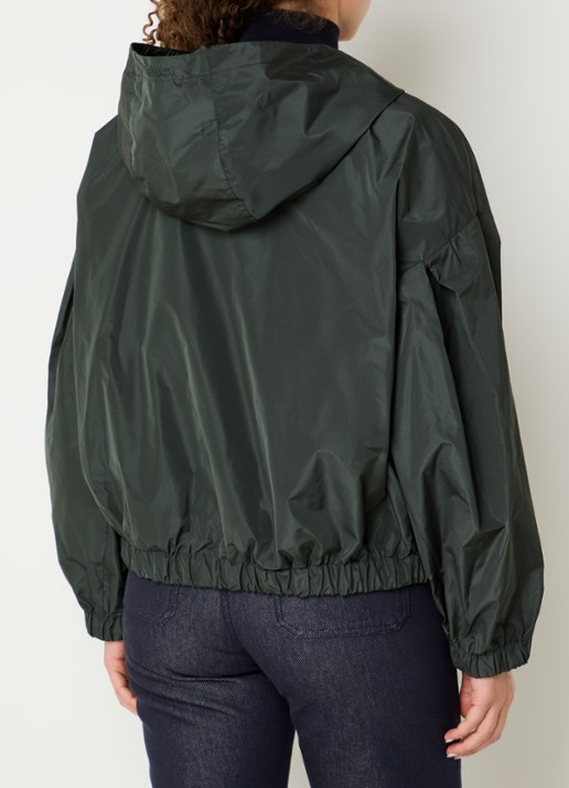 Max Mara Eliseo jack met capuchon en waterafstotende coating - achterkant 4 groen