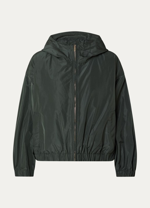 Max Mara Eliseo jack met capuchon en waterafstotende coating - voorkant groen