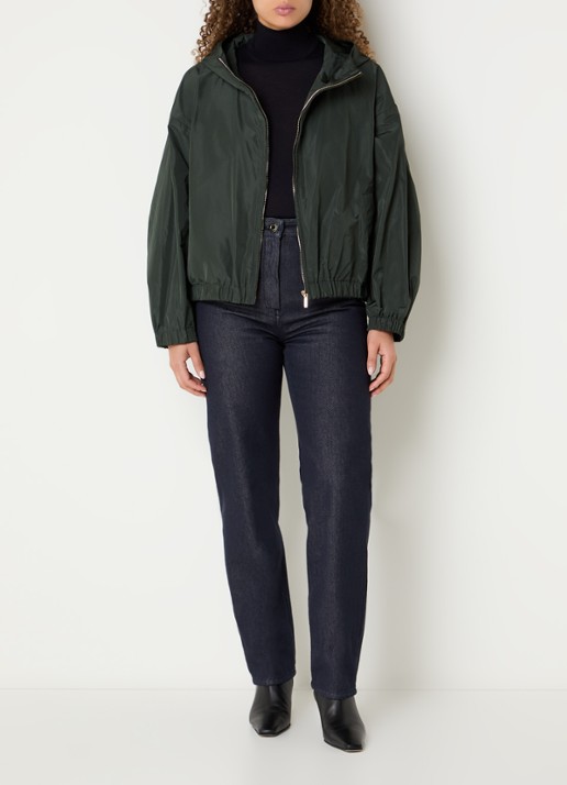 Max Mara Eliseo jack met capuchon en waterafstotende coating - voorkant 2 groen