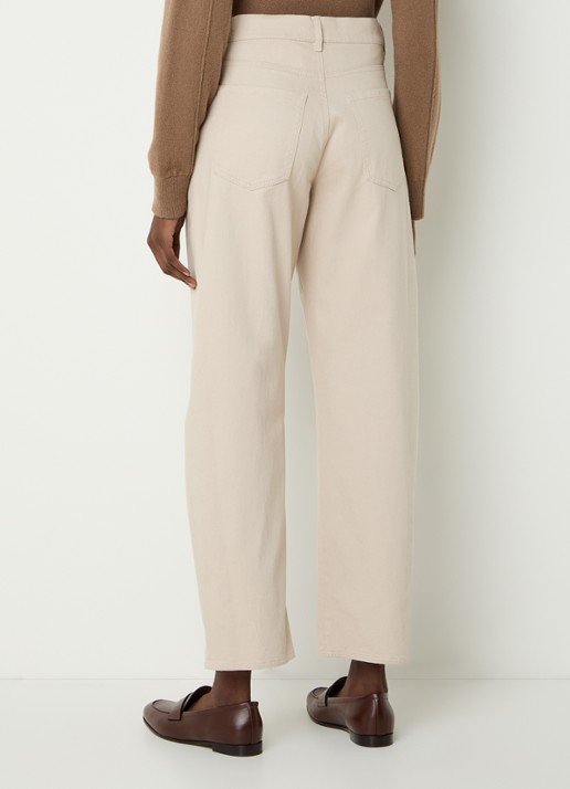Max Mara Emily high waist tapered jeans met gekleurde wassing - achterkant 5 beige