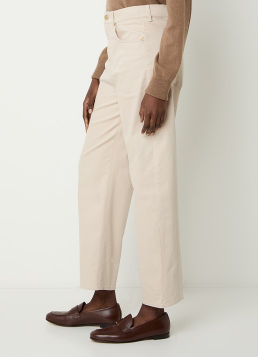 Max Mara Emily high waist tapered jeans met gekleurde wassing - detail 4 beige