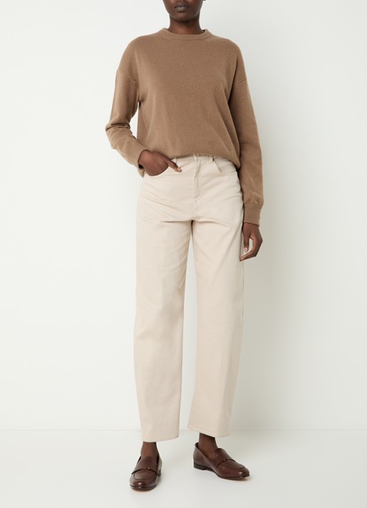 Max Mara Emily high waist tapered jeans met gekleurde wassing - voorkant 2 beige