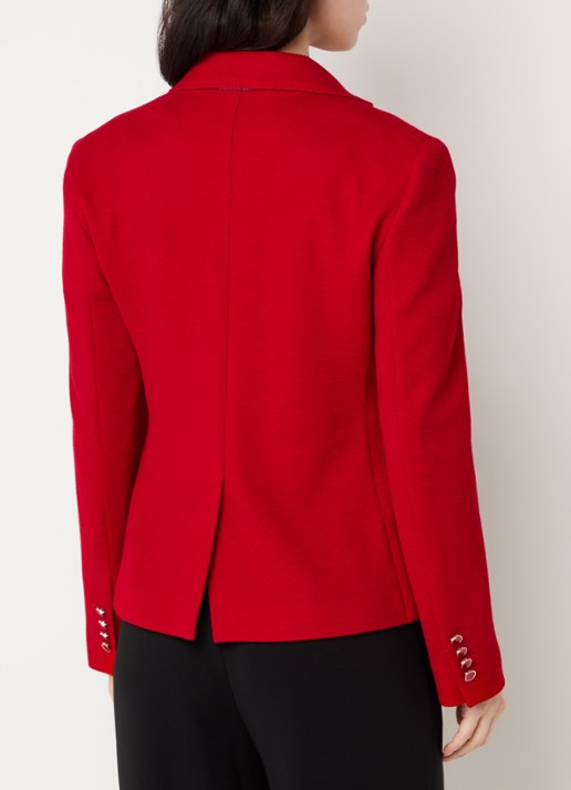 Max Mara Emiro blazer in scheerwolblend met klepzakken - achterkant rood